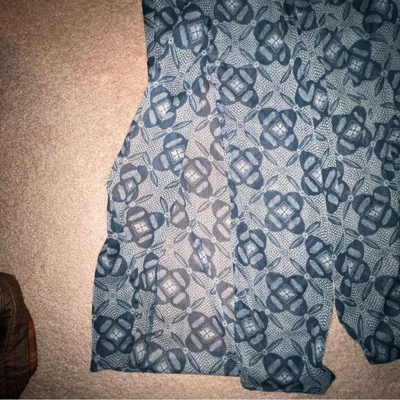 MASON & BELLE Blue Printed Wide-Leg Pants, Size M - Picture 2 of 4